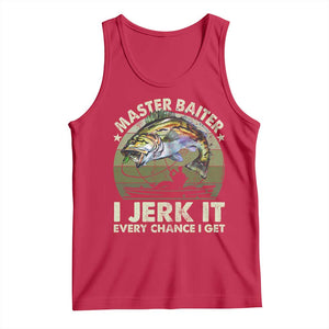 Retro Master Baiter Tank Top Funny Bass Fishing Fisher TS10 Red Print Your Wear