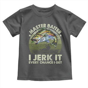 Retro Master Baiter Toddler T Shirt Funny Bass Fishing Fisher TS10 Dark Heather Print Your Wear