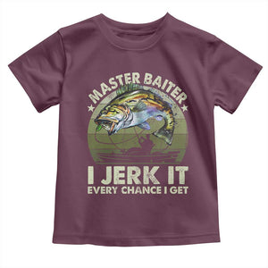 Retro Master Baiter Toddler T Shirt Funny Bass Fishing Fisher TS10 Maroon Print Your Wear