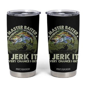 Retro Master Baiter Tumbler Cup Funny Bass Fishing Fisher TS10 Black Print Your Wear