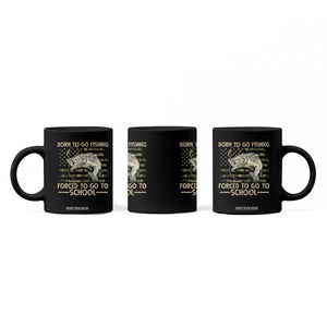 Born To Go Fishing Coffee Mug Forced School Fisherman Camouflage US Flag TS10 Print Your Wear