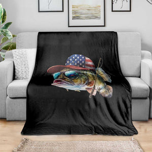 Funny Fishing American Flag Throw Blanket Patriotic Fisherman Family Gift TS10 Print Your Wear
