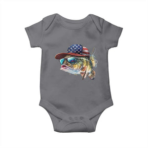 Funny Fishing American Flag Baby Onesie Patriotic Fisherman Family Gift TS10 Charcoal Print Your Wear