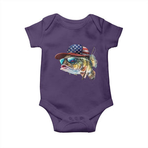 Funny Fishing American Flag Baby Onesie Patriotic Fisherman Family Gift TS10 Purple Print Your Wear