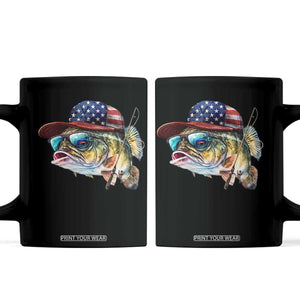 Funny Fishing American Flag Coffee Mug Patriotic Fisherman Family Gift TS10 Black Print Your Wear