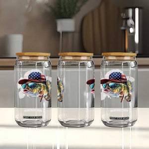 Funny Fishing American Flag Glass Can Patriotic Fisherman Family Gift TS10 Print Your Wear