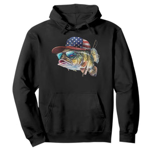 Funny Fishing American Flag Hoodie Patriotic Fisherman Family Gift TS10 Black Print Your Wear