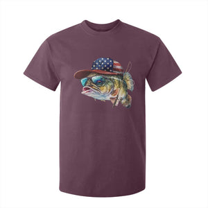 Funny Fishing American Flag T Shirt For Kid Patriotic Fisherman Family Gift TS10 Maroon Print Your Wear