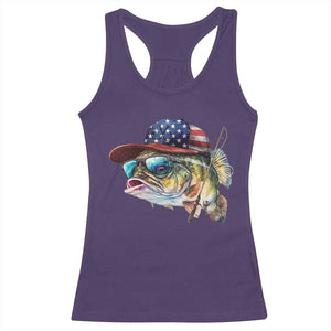 Funny Fishing American Flag Racerback Tank Top Patriotic Fisherman Family Gift TS10 Purple Print Your Wear