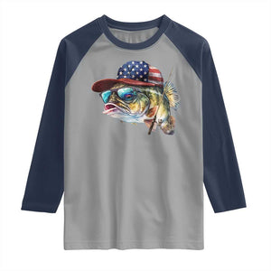 Funny Fishing American Flag Raglan Shirt Patriotic Fisherman Family Gift TS10 Sport Gray Navy Print Your Wear