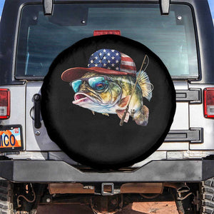 Funny Fishing American Flag Spare Tire Cover Patriotic Fisherman Family Gift TS10 No hole Black Print Your Wear