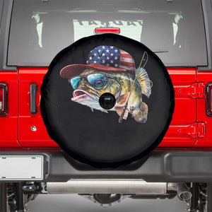 Funny Fishing American Flag Spare Tire Cover Patriotic Fisherman Family Gift TS10 Black Print Your Wear