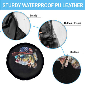 Funny Fishing American Flag Spare Tire Cover Patriotic Fisherman Family Gift TS10 Print Your Wear