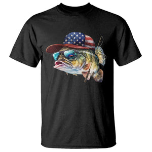 Funny Fishing American Flag T Shirt Patriotic Fisherman Family Gift TS10 Black Print Your Wear