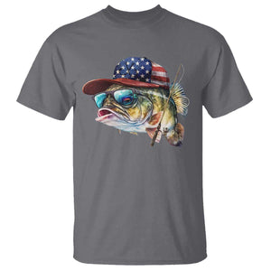 Funny Fishing American Flag T Shirt Patriotic Fisherman Family Gift TS10 Charcoal Print Your Wear