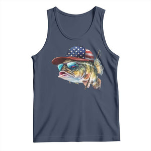 Funny Fishing American Flag Tank Top Patriotic Fisherman Family Gift TS10 Navy Print Your Wear