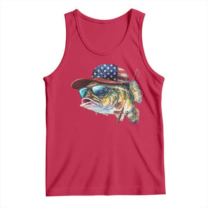 Funny Fishing American Flag Tank Top Patriotic Fisherman Family Gift TS10 Red Print Your Wear