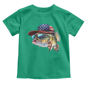 Funny Fishing American Flag Toddler T Shirt Patriotic Fisherman Family Gift TS10 Irish Green Print Your Wear