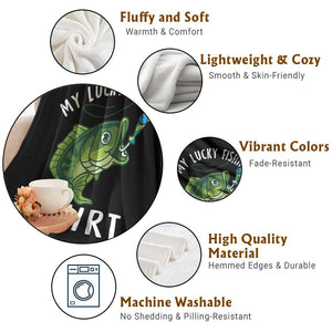 Lucky Fishing Throw Blanket Funny Fisherman Fish Lovers TS10 Print Your Wear