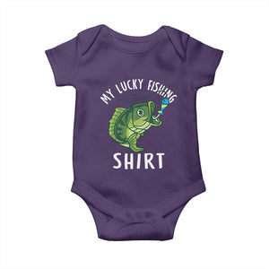 Lucky Fishing Baby Onesie Funny Fisherman Fish Lovers TS10 Purple Print Your Wear