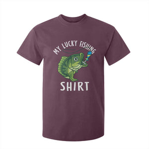 Lucky Fishing T Shirt For Kid Funny Fisherman Fish Lovers TS10 Maroon Print Your Wear