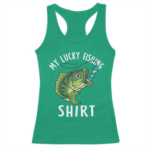 Lucky Fishing Racerback Tank Top Funny Fisherman Fish Lovers TS10 Irish Green Print Your Wear