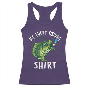 Lucky Fishing Racerback Tank Top Funny Fisherman Fish Lovers TS10 Purple Print Your Wear