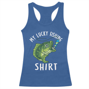Lucky Fishing Racerback Tank Top Funny Fisherman Fish Lovers TS10 Royal Blue Print Your Wear