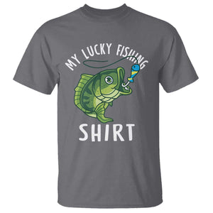 Lucky Fishing T Shirt Funny Fisherman Fish Lovers TS10 Charcoal Print Your Wear
