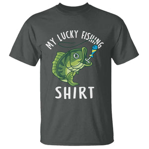Lucky Fishing T Shirt Funny Fisherman Fish Lovers TS10 Dark Heather Print Your Wear