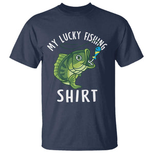 Lucky Fishing T Shirt Funny Fisherman Fish Lovers TS10 Navy Print Your Wear