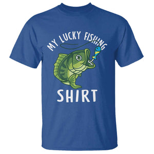 Lucky Fishing T Shirt Funny Fisherman Fish Lovers TS10 Royal Blue Print Your Wear