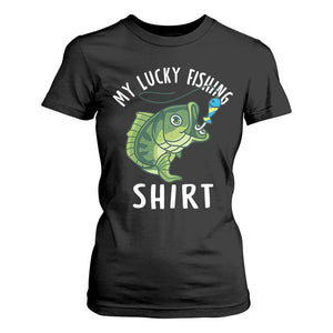 Lucky Fishing T Shirt For Women Funny Fisherman Fish Lovers TS10 Black Print Your Wear