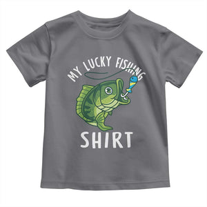 Lucky Fishing Toddler T Shirt Funny Fisherman Fish Lovers TS10 Charcoal Print Your Wear
