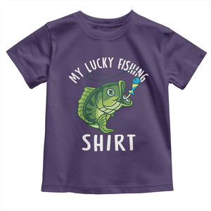 Lucky Fishing Toddler T Shirt Funny Fisherman Fish Lovers TS10 Purple Print Your Wear