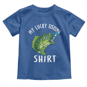Lucky Fishing Toddler T Shirt Funny Fisherman Fish Lovers TS10 Royal Blue Print Your Wear