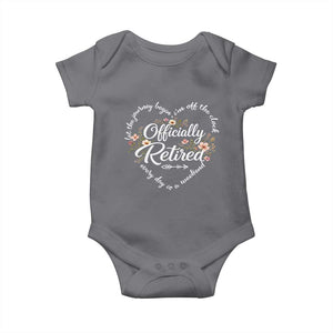 Officially Retired Baby Onesie Floral Teacher Retirement Coworker Gift Let The Journey Begin TS10 Charcoal Print Your Wear