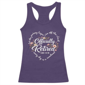 Officially Retired Racerback Tank Top Floral Teacher Retirement Coworker Gift Let The Journey Begin TS10 Purple Print Your Wear