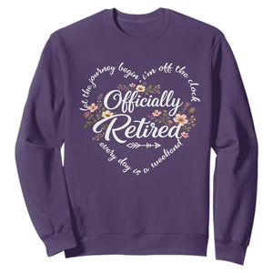 Officially Retired Sweatshirt Floral Teacher Retirement Coworker Gift Let The Journey Begin TS10 Purple Print Your Wear