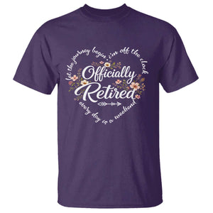 Officially Retired T Shirt Floral Teacher Retirement Coworker Gift Let The Journey Begin TS10 Purple Print Your Wear
