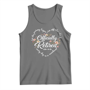 Officially Retired Tank Top Floral Teacher Retirement Coworker Gift Let The Journey Begin TS10 Black Heather Print Your Wear