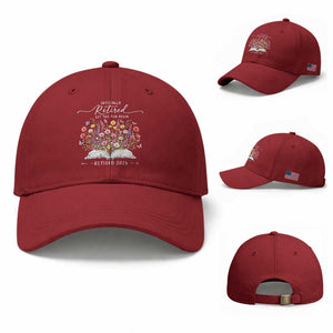 Officially Retired Baseball Cap Floral Teacher Retirement Coworker Gift Let The Fun Begin TS10 Baseball Cap Universal Fit Cherry Red Print Your Wear