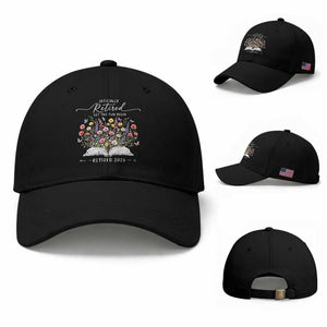 Officially Retired Baseball Cap Floral Teacher Retirement Coworker Gift Let The Fun Begin TS10 Baseball Cap Universal Fit Black Print Your Wear