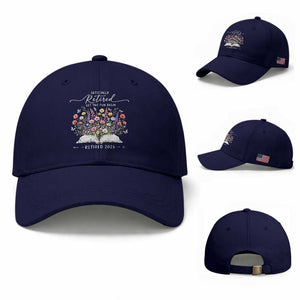 Officially Retired Baseball Cap Floral Teacher Retirement Coworker Gift Let The Fun Begin TS10 Baseball Cap Universal Fit Dark Blue Print Your Wear