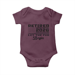 Retirement 2026 Baby Onesie Cool Retired Gift American Flag TS10 Maroon Print Your Wear