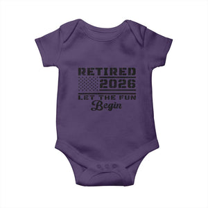Retirement 2026 Baby Onesie Cool Retired Gift American Flag TS10 Purple Print Your Wear