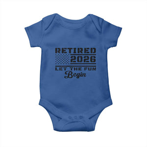 Retirement 2026 Baby Onesie Cool Retired Gift American Flag TS10 Royal Blue Print Your Wear