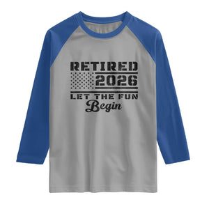 Retirement 2026 Raglan Shirt Cool Retired Gift American Flag TS10 Sport Gray Royal Print Your Wear