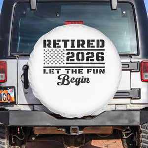 Retirement 2026 Spare Tire Cover Cool Retired Gift American Flag TS10 No hole White Print Your Wear