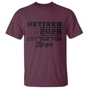 Retirement 2026 T Shirt Cool Retired Gift American Flag TS10 Maroon Print Your Wear